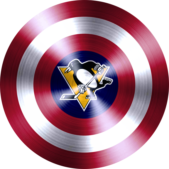 Captain American Shield With Pittsburgh Penguins Logo cricut iron on